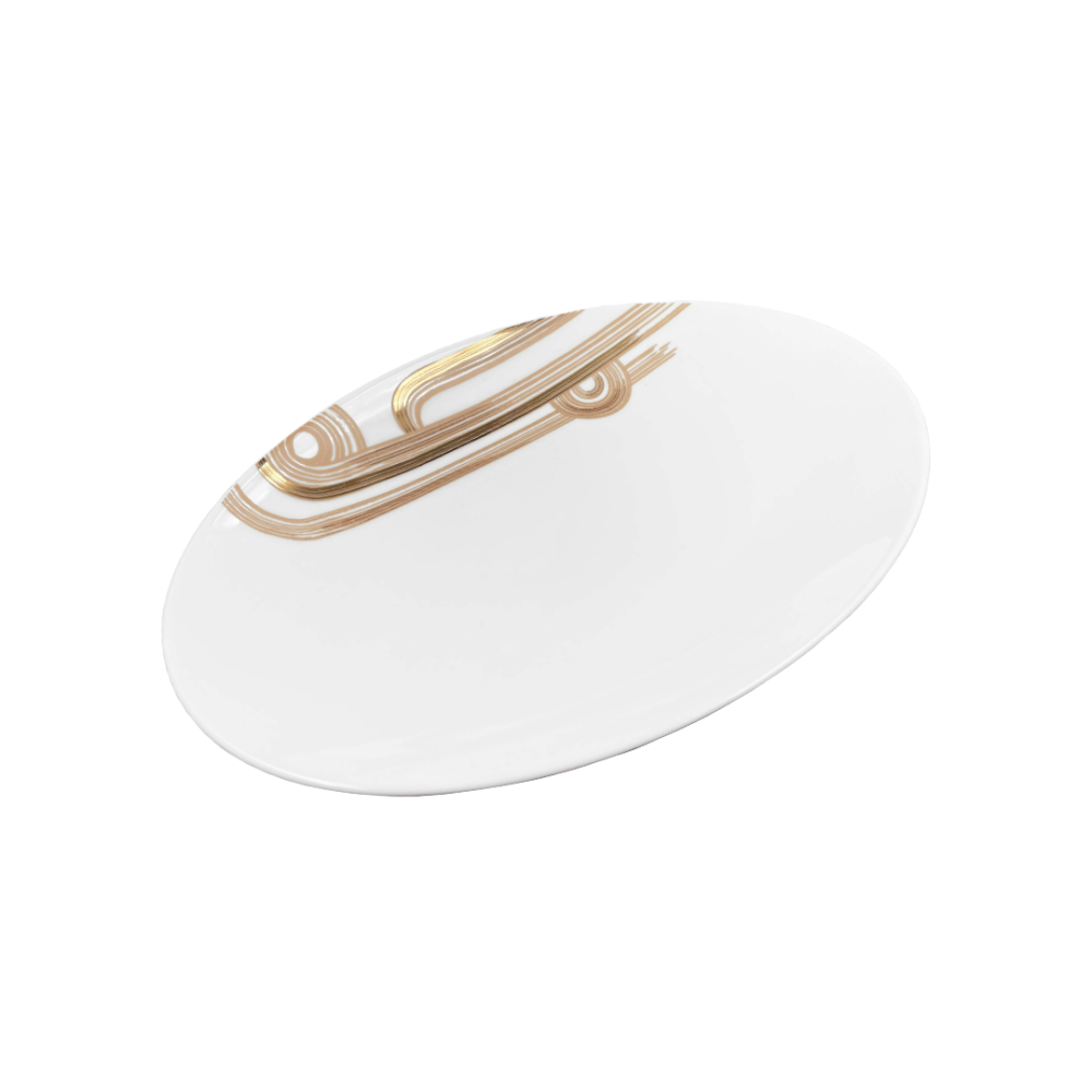 Art Deco Garden Oval Serving Plate