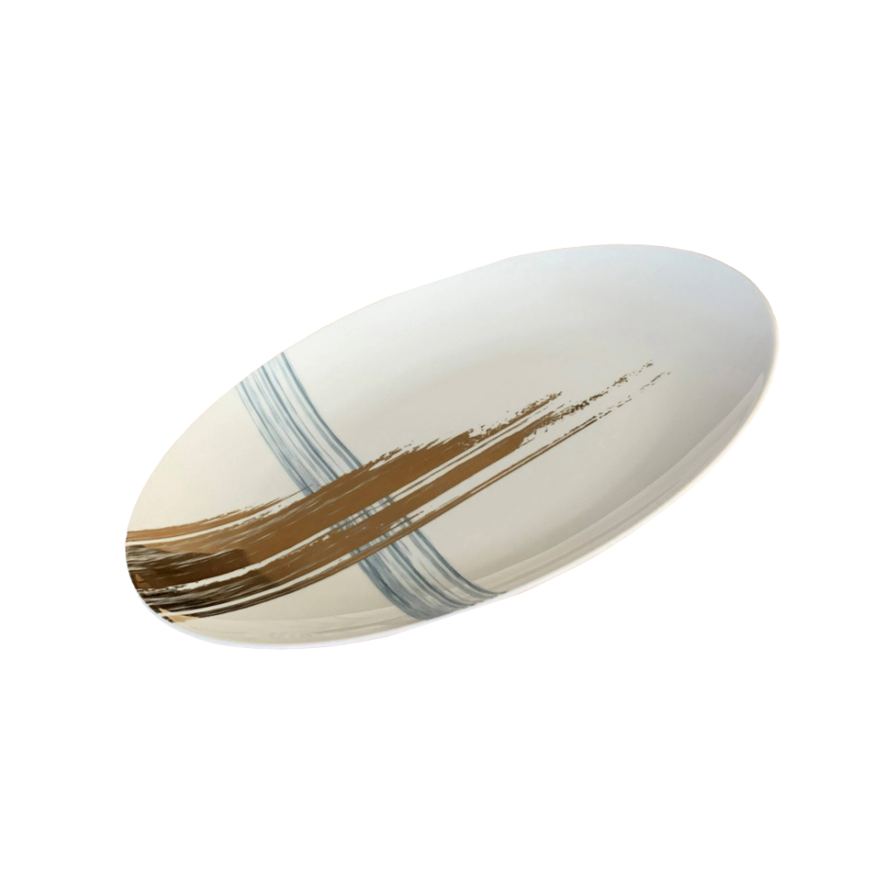 Artisan Brush Oval Serving Plate