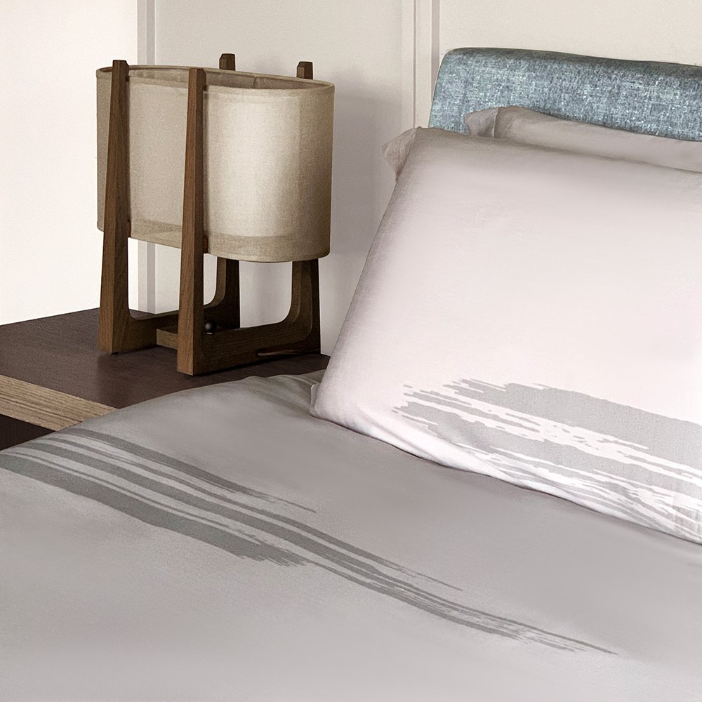 Artisan Brush Duvet Set 300TC - Grey on Beige - Image 4
