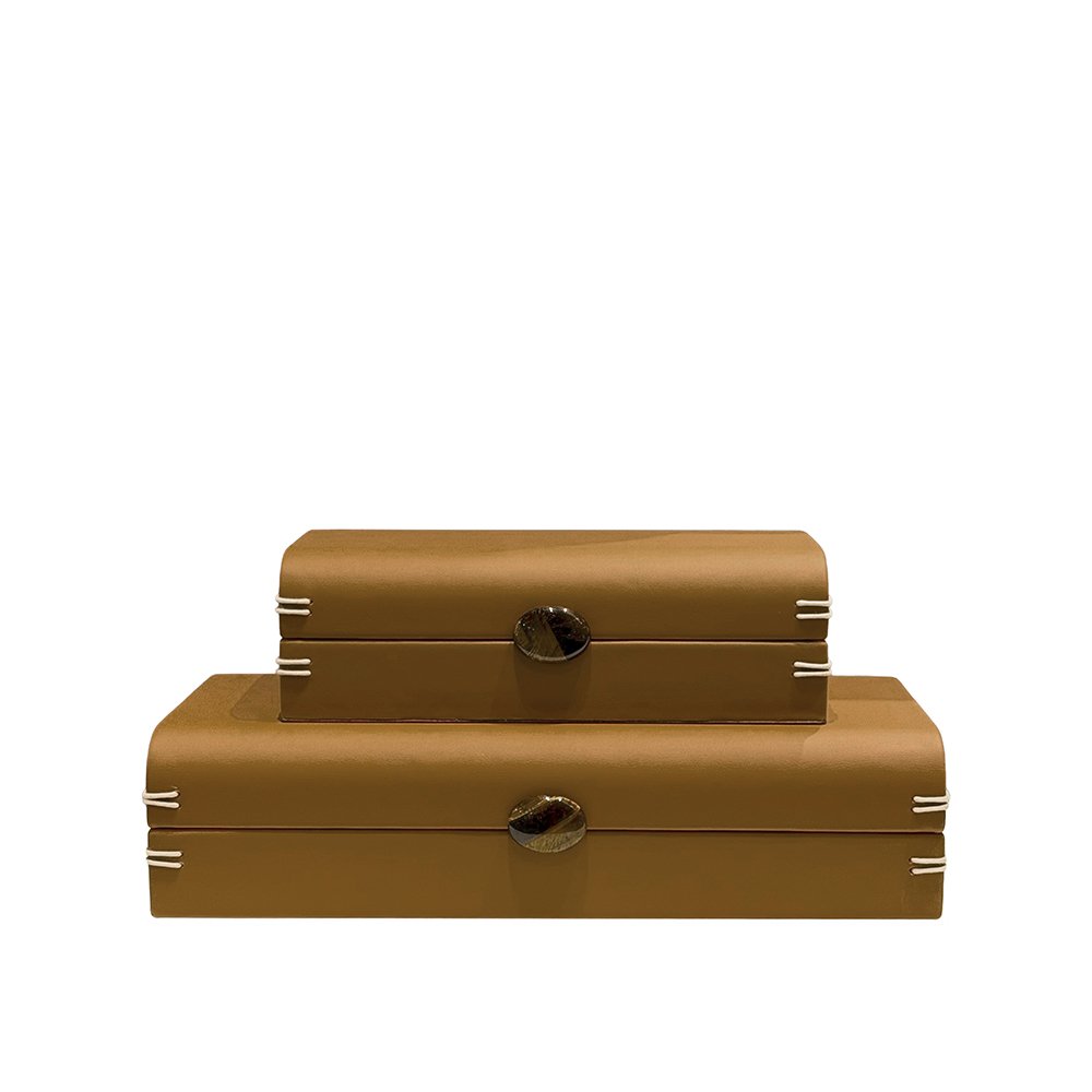 AFL - JEWELLERY BOX LIGHT TAN S&L - 01 Knotted Leather Jewellery Box Large - Tan